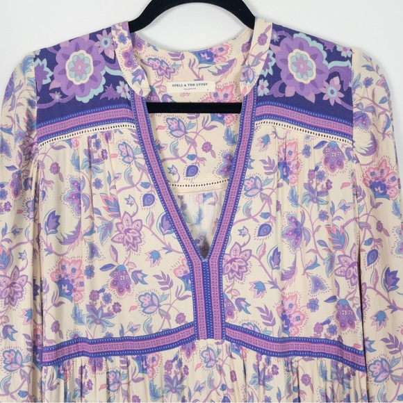 Spell & The Gypsy Portobello Road Lavender Floral Maxi Dress - Picture 6 of 13